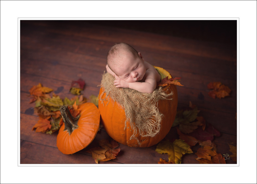 Gig Harbor Newborn Photographer_Jennifer Wilcox Photography_Baby in Pumpkin