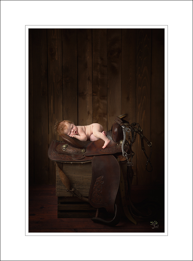 Gig Harbor Newborn Photographer_Jennifer Wilcox Photography_Baby on Saddle