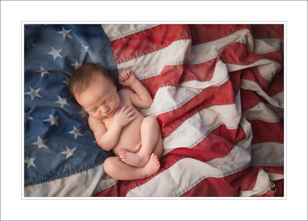 Kent Newborn Photographer_Jennifer Wilcox Photography_Patriotic Baby_Flag