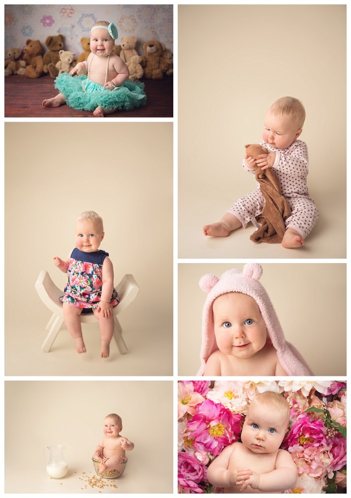 Tacoma baby photographer, baby milestone portraits, baby girl, 