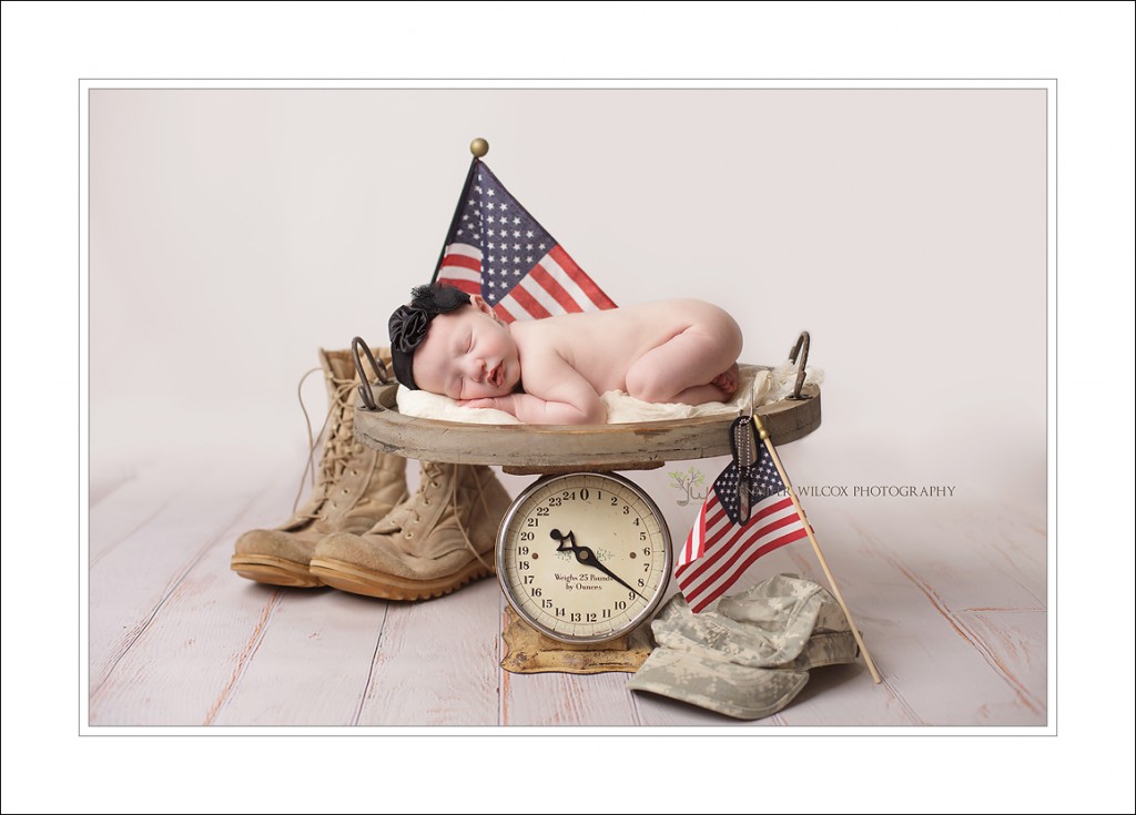 military baby, baby on scale